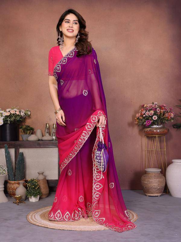 GC embroidery Wholesale sarees in Surat